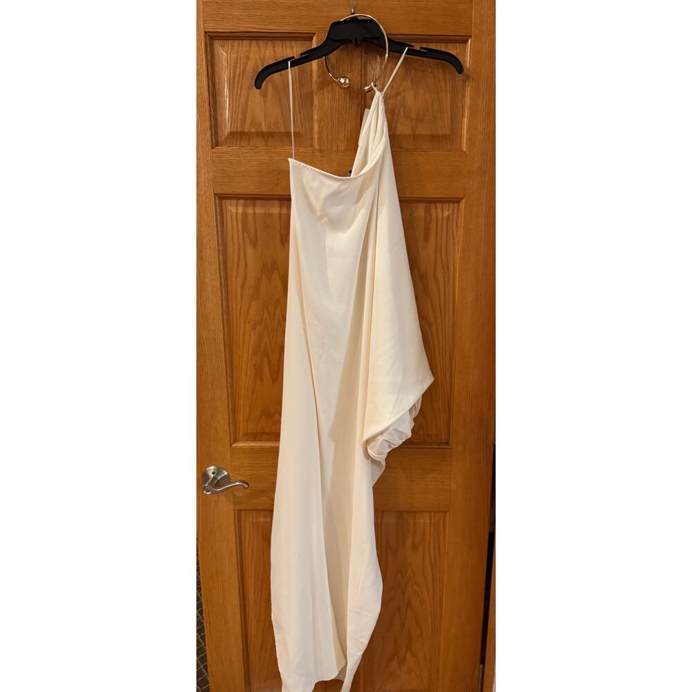 Chic Mango Cream Puff Sleeve Collared Midi Dress - Size 6 - Picture 4 of 6